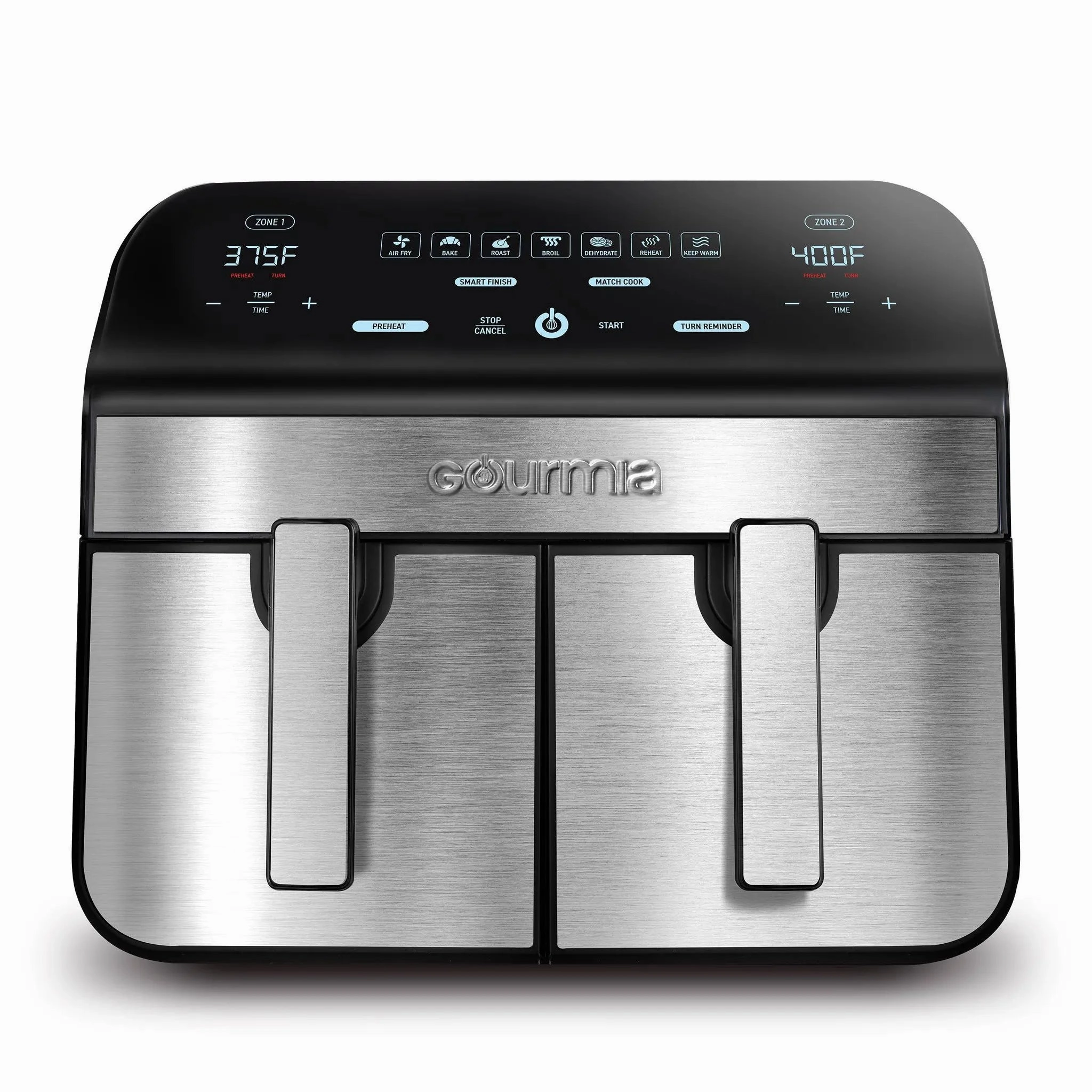 10-Qt. Dual Basket Digital Air Fryer with Smart Finish & Match Cook