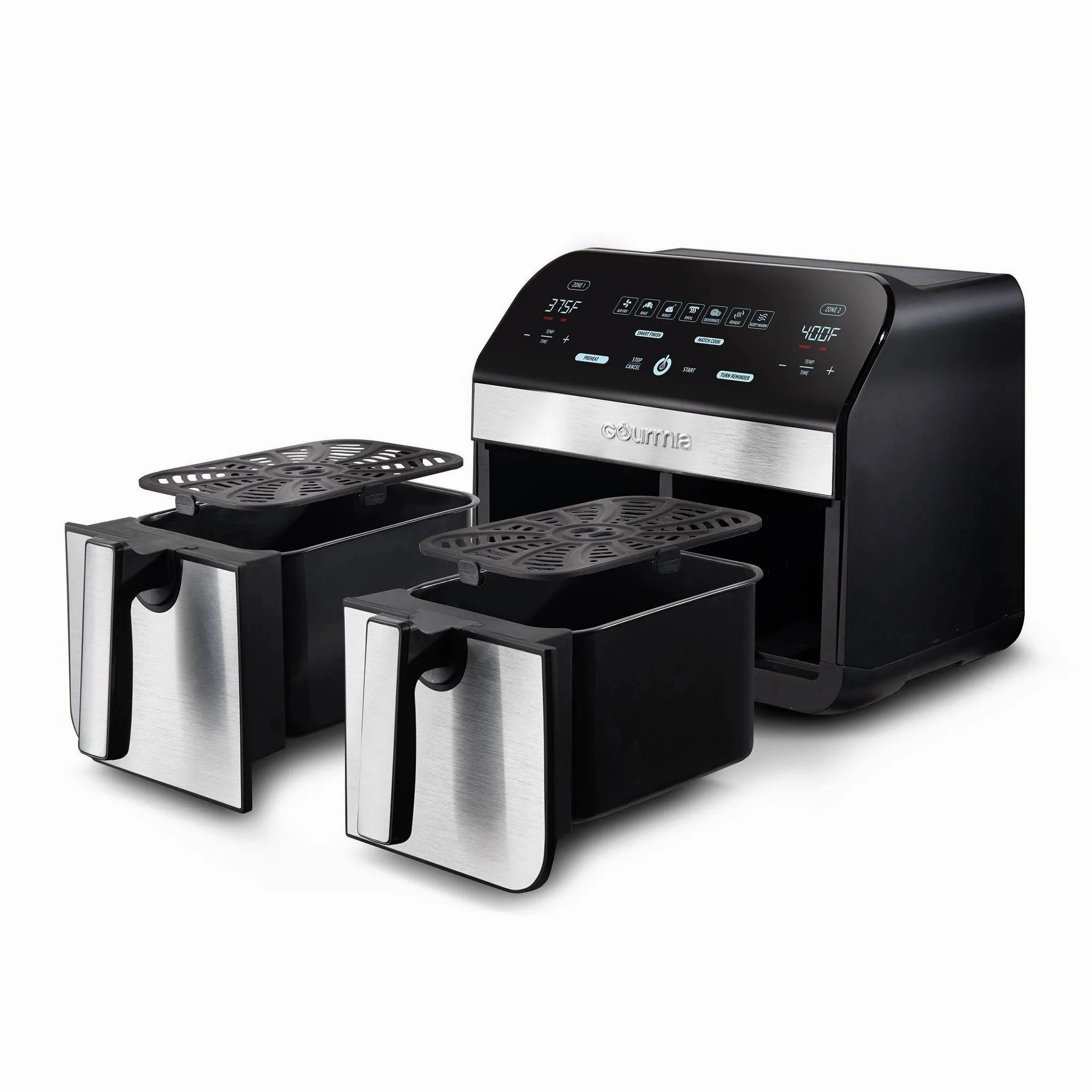 10-Qt. Dual Basket Digital Air Fryer with Smart Finish & Match Cook