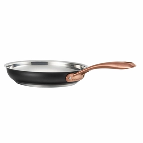 10" Skillet Matte Black Stainless with Blush Bronze: Stainless Steel Pan, Even-Heating, Dishwasher-Safe