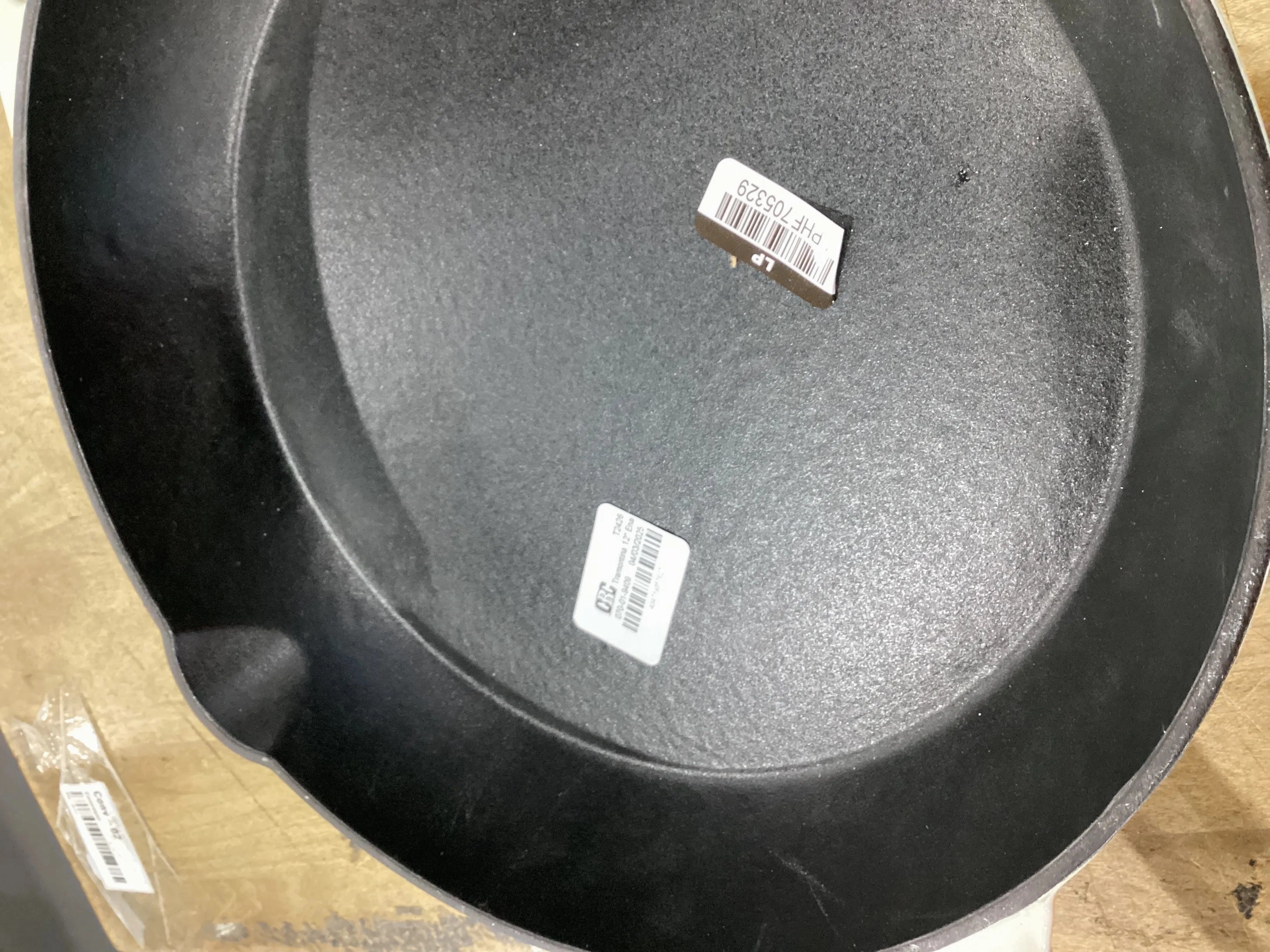12" Enameled Cast Iron Covered Skillet - Latte: Oven Safe, Porcelain Enamel, Smooth Surface Compatible