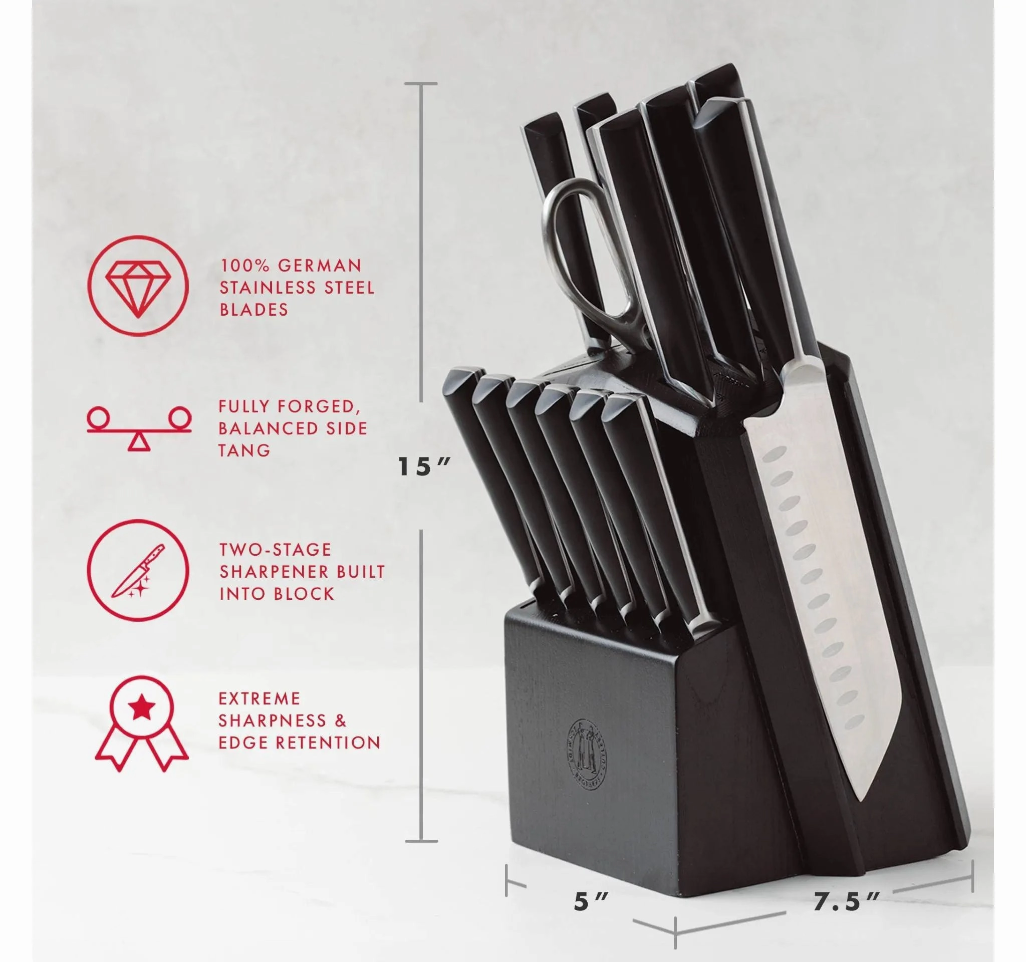 14pc Stainless Steel Forged Knife Block Set