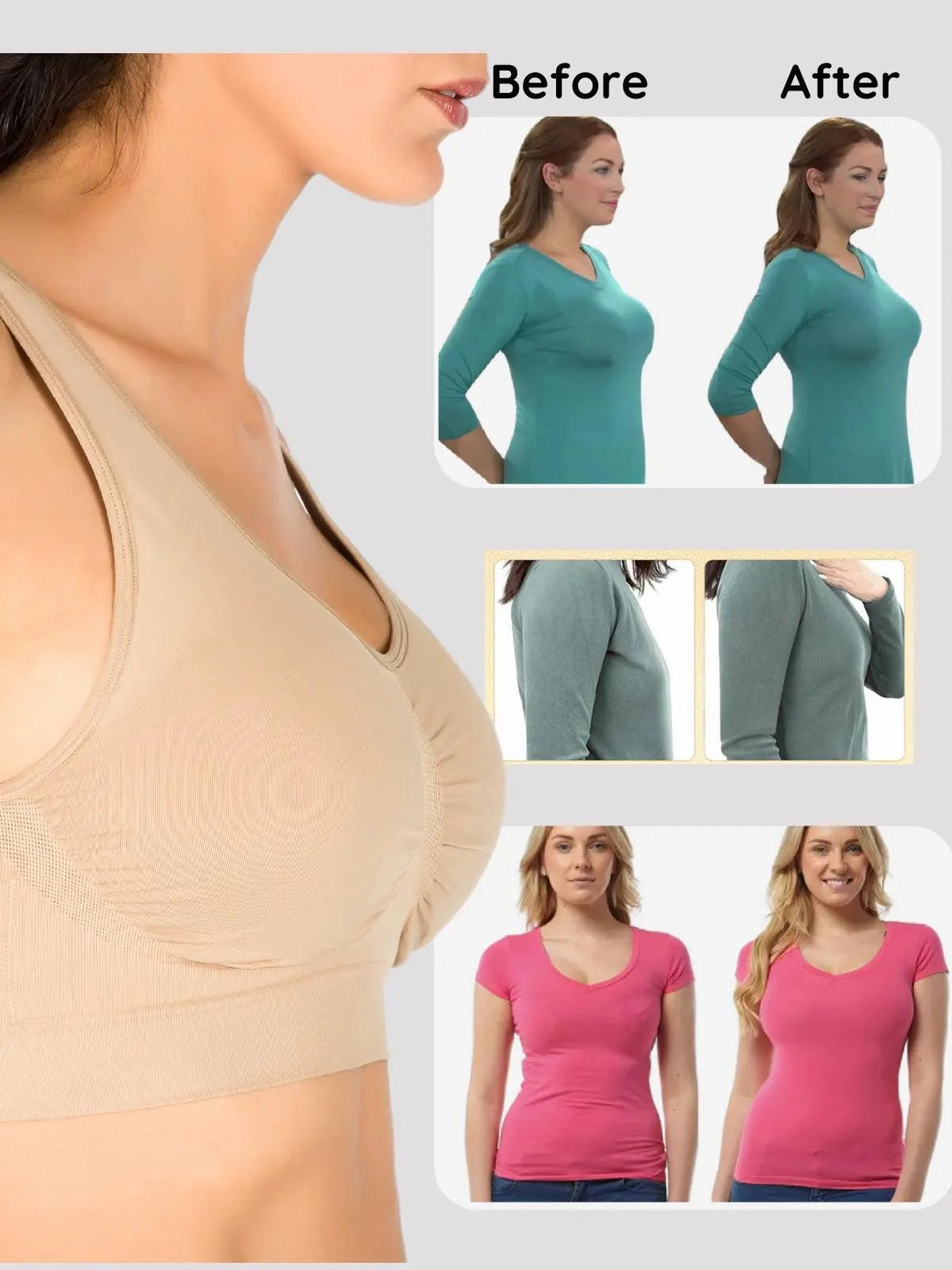 1S8007 4-Way Stretch Wireless Bra with Removable Padding and Wide Straps | Soft, Breathable, and Lightweight | Made in Colombia