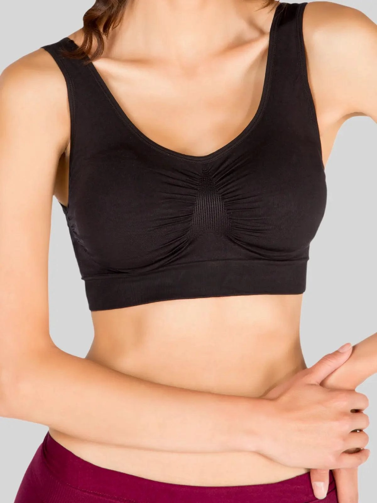 1S8007 4-Way Stretch Wireless Bra with Removable Padding and Wide Straps | Soft, Breathable, and Lightweight | Made in Colombia