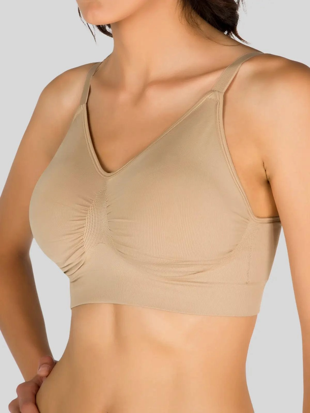 1S8027 Ultra-Comfort Seamless Wireless Bra with 4-Way Stretch and Cool-Feeling Fabric