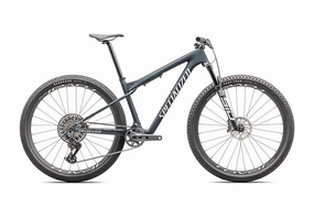 2025 SPECIALIZED EPIC WC EXPERT BIKE - X-SMALL, SATIN METALLIC DEEP LAKE / WHITE / PEARL