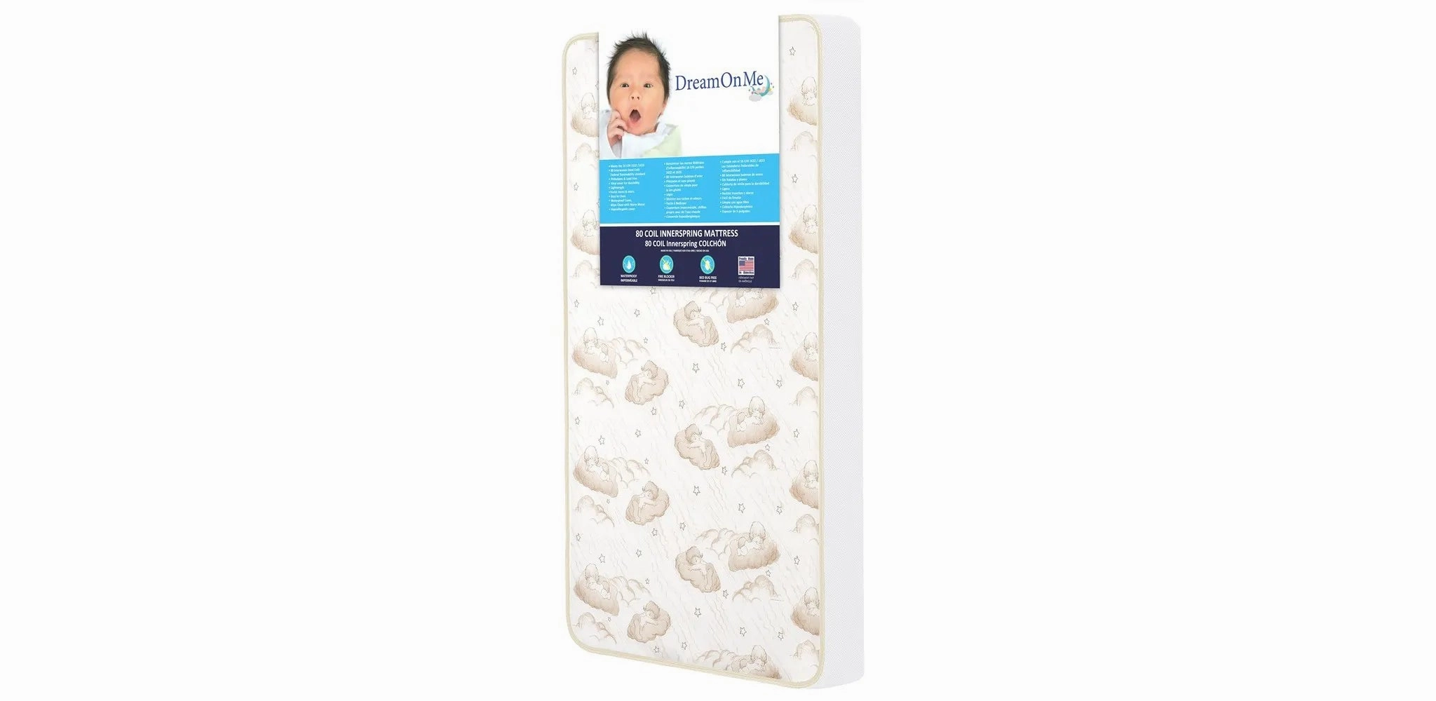 2-In-1 Breathable Twilight 5" Spring Coil Crib and Toddler Bed Mattress with Reversible Design, White/Brown