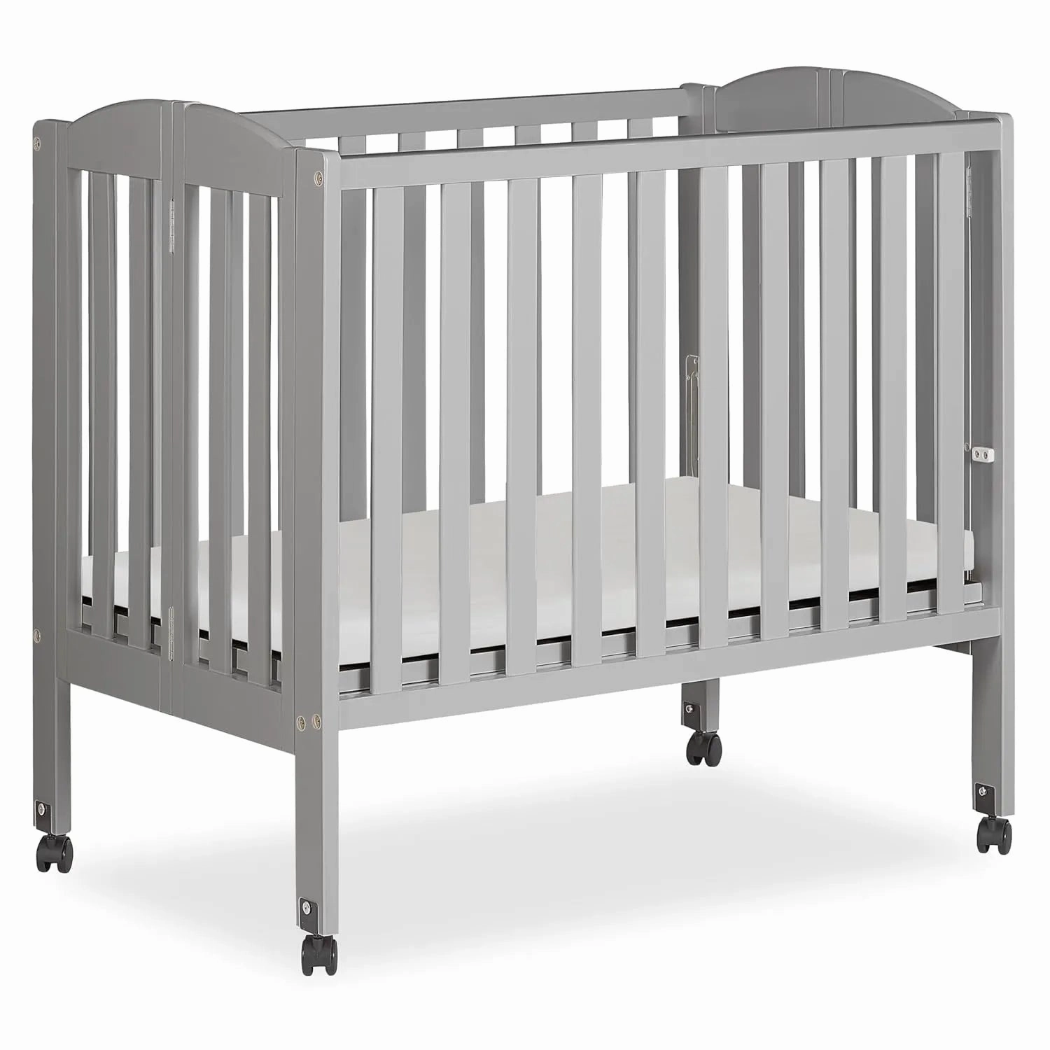 2-in-1 Folding Portable Mini Crib - Cool Grey