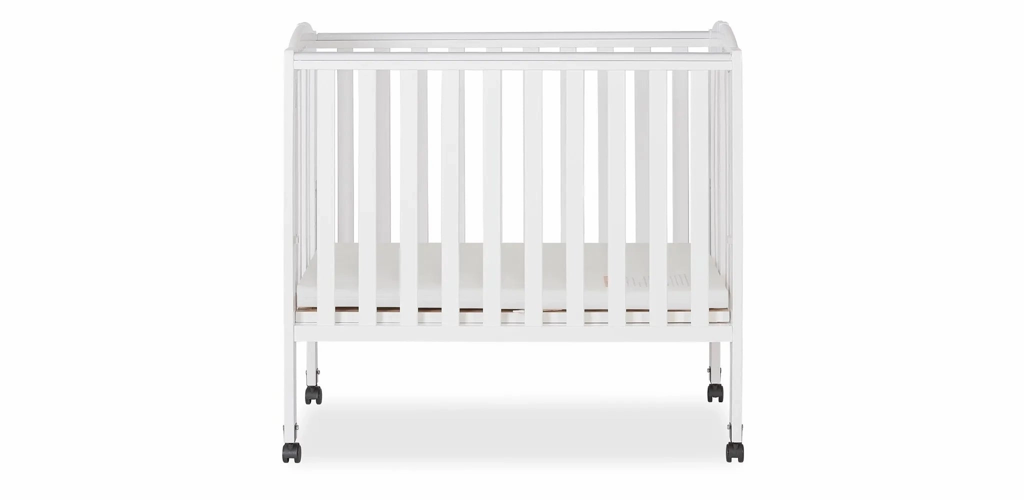 2-in-1 Portable Folding Stationary Side Crib - White (See Description)