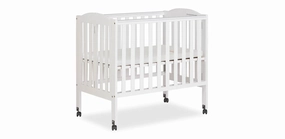 2-in-1 Portable Folding Stationary Side Crib - White (See Description)