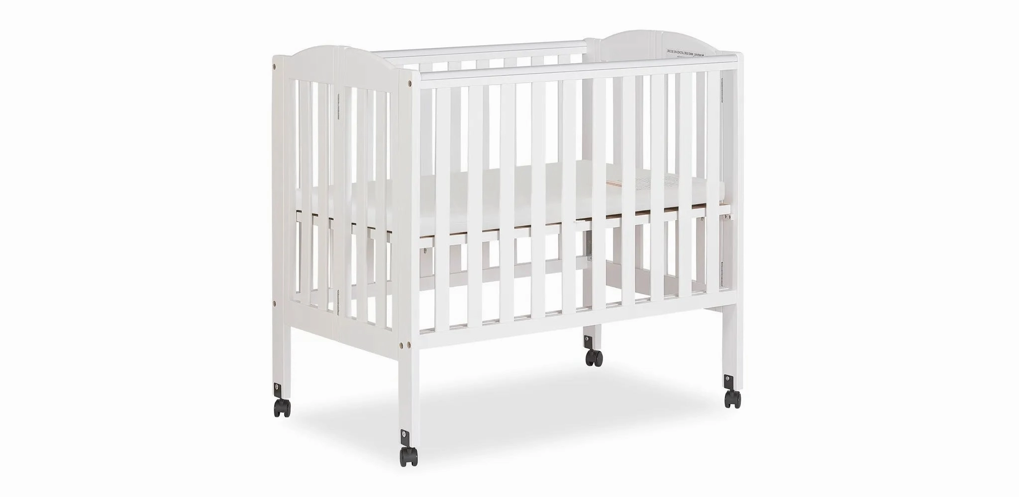 2-in-1 Portable Folding Stationary Side Crib - White (See Description)