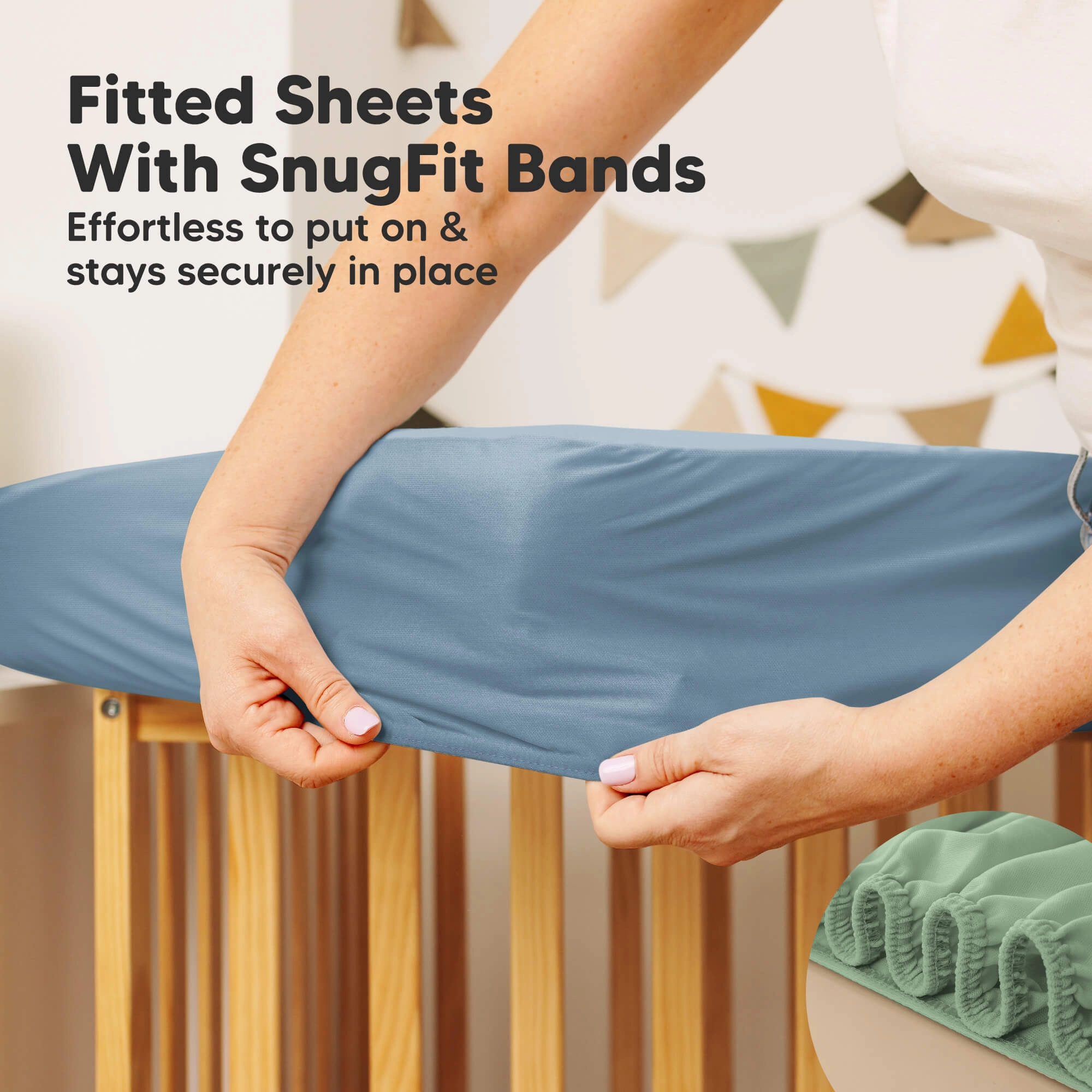 2-Pack Quin Protect  Waterproof Crib Mattress Protector (Lagoon)