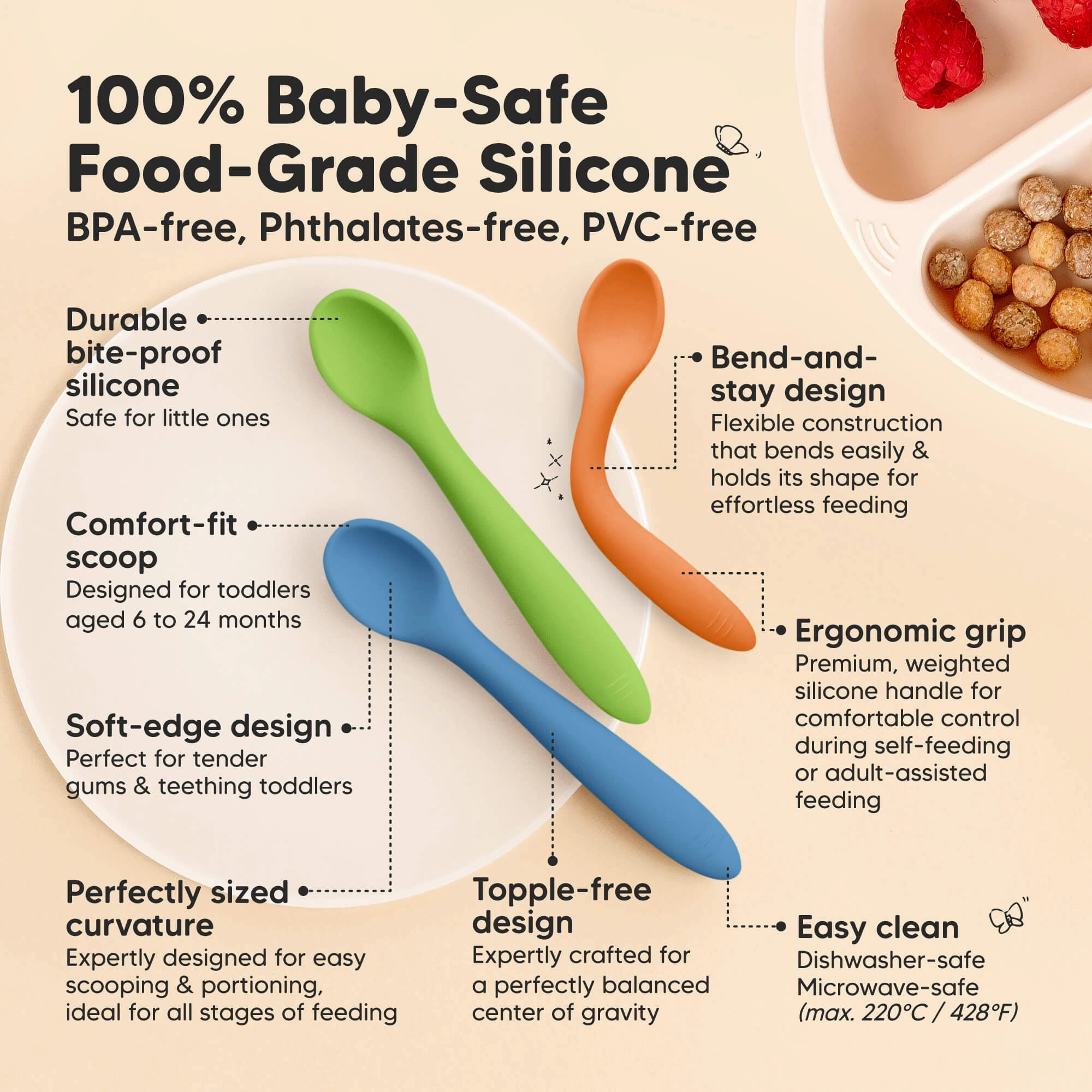 3-Pack Prep Baby Spoons (Kea)