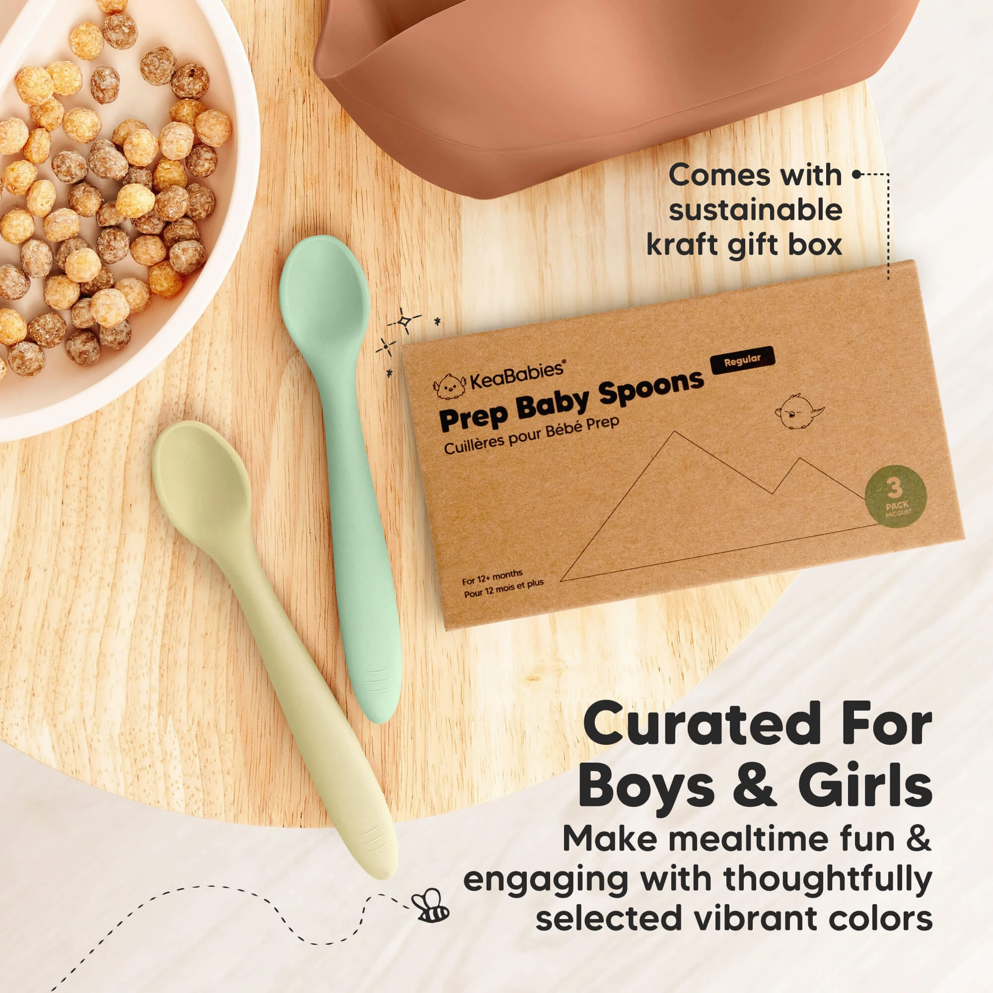 3-Pack Prep Baby Spoons (Pastel Sky)