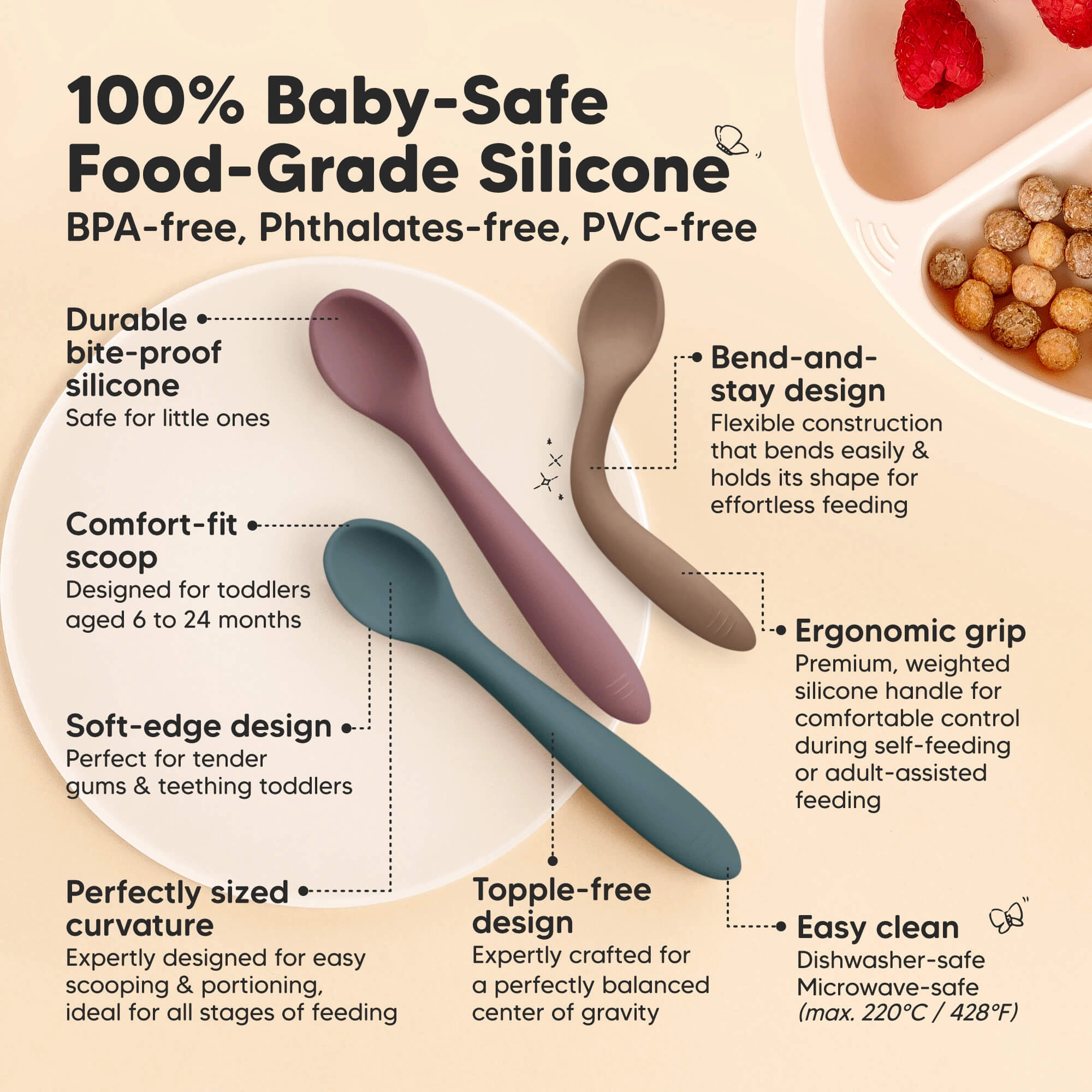 3-Pack Prep Baby Spoons (Rocky)