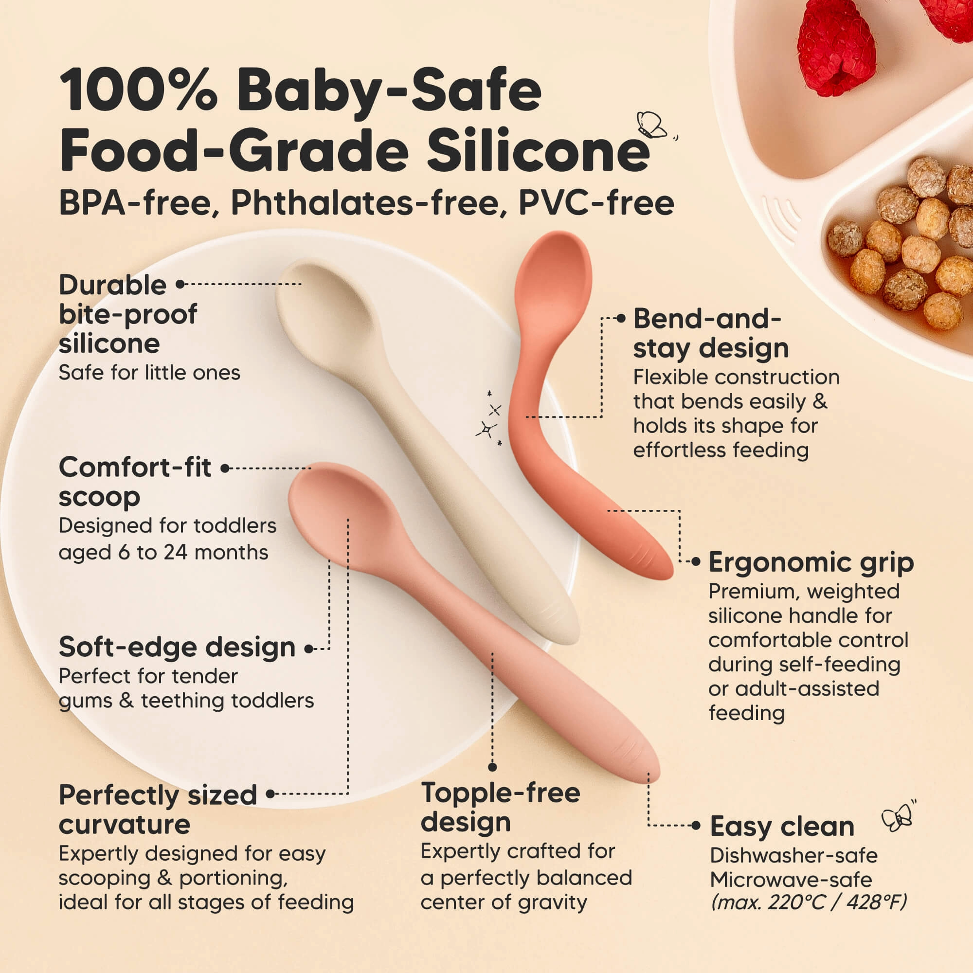 3-Pack Prep Baby Spoons (Roseate)