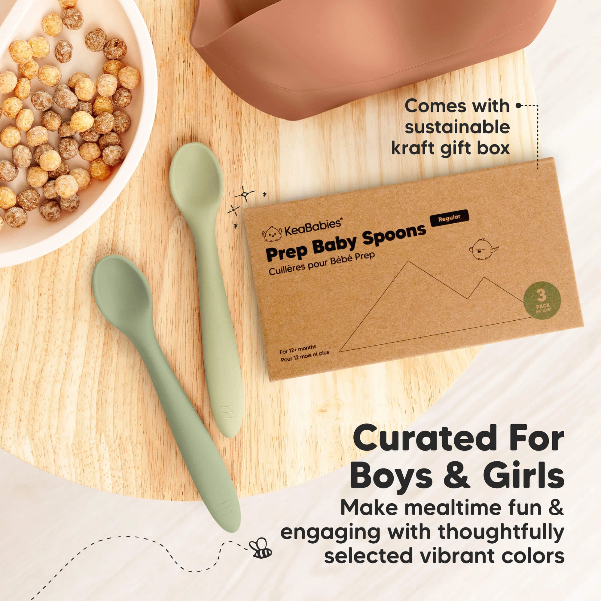 3-Pack Prep Baby Spoons (Sage)