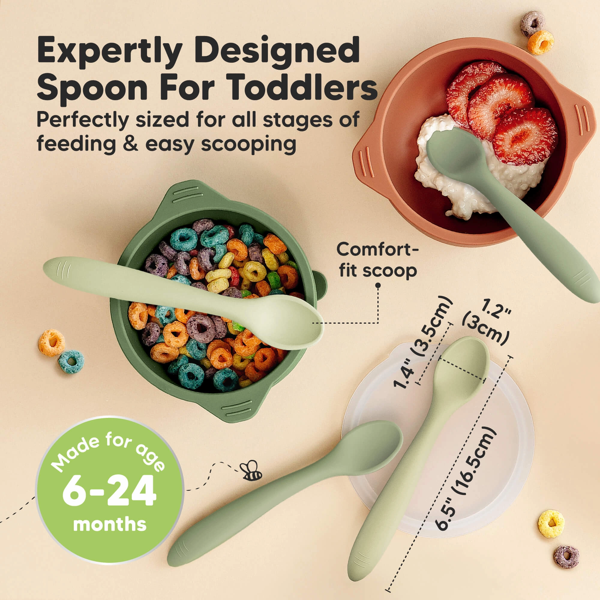 3-Pack Prep Baby Spoons (Sage)