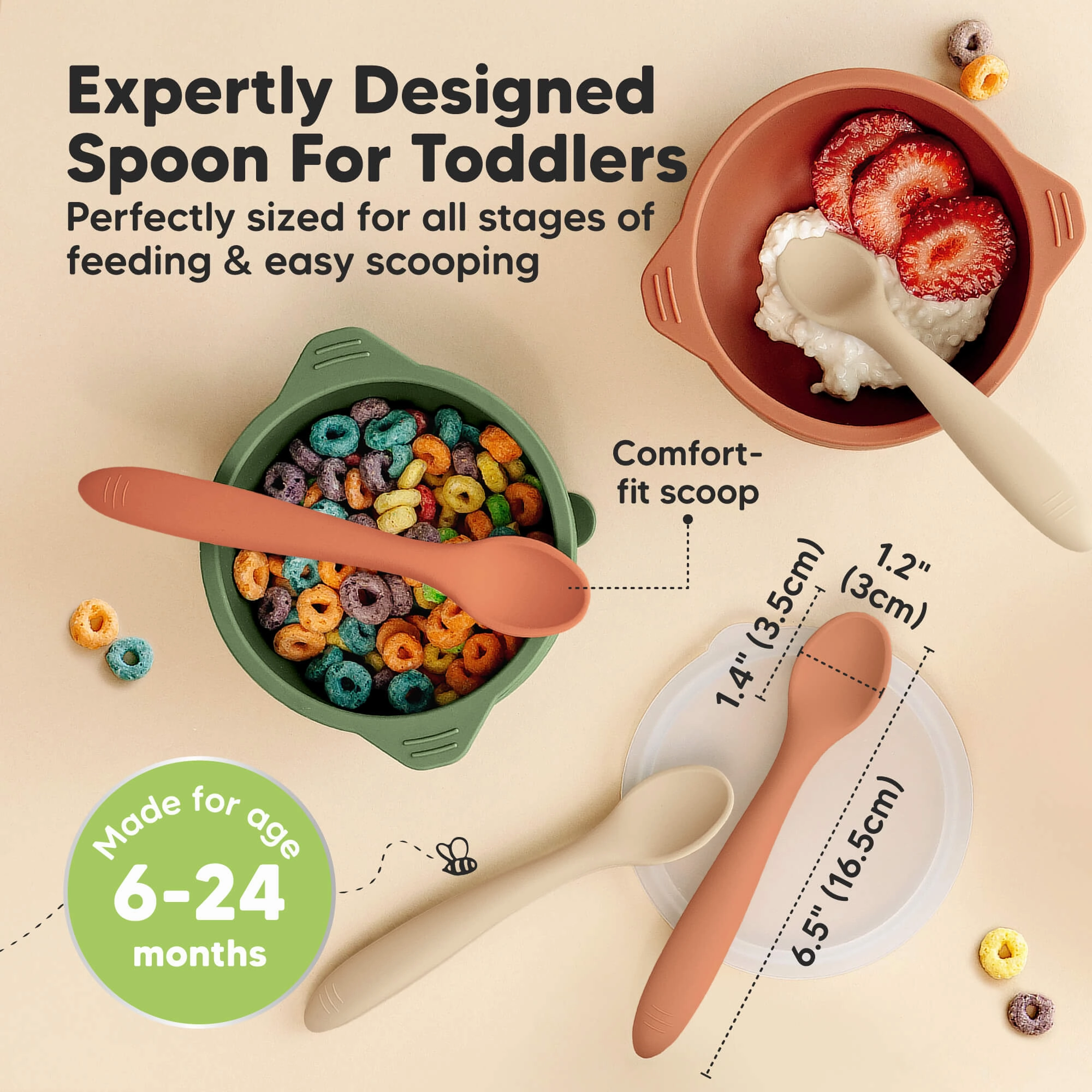 3-Pack Prep Baby Spoons (Terracotta)