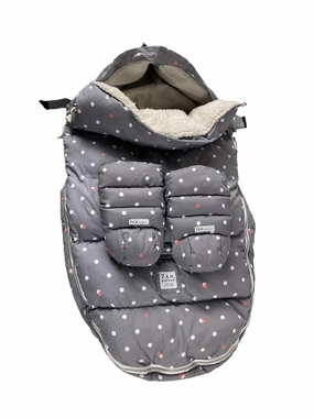 7 A.M. Enfant LambPOD Stroller and Car Seat Footmuff, Small/Medium, Grey Polka Dots