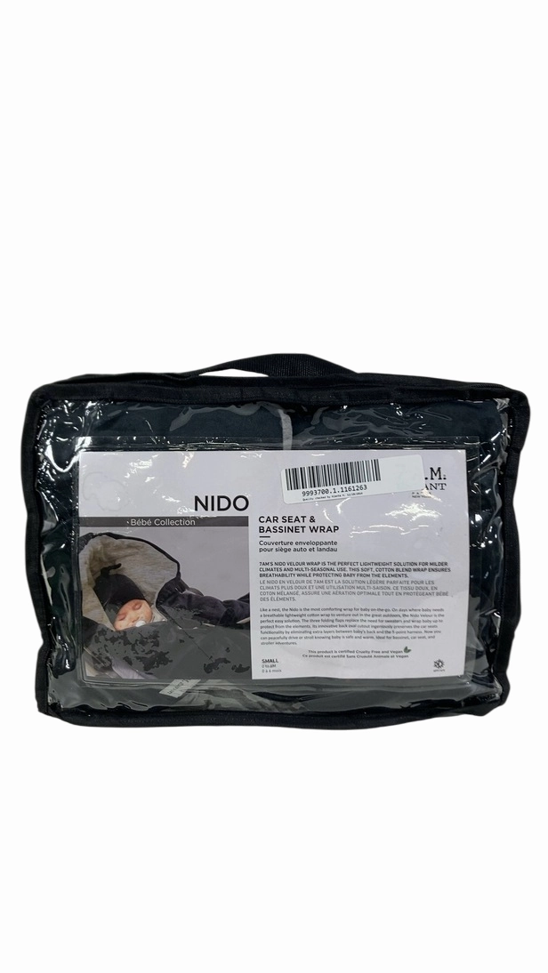 7 A.M. Enfant Nido, Black Velour, Small (0-6 Months)