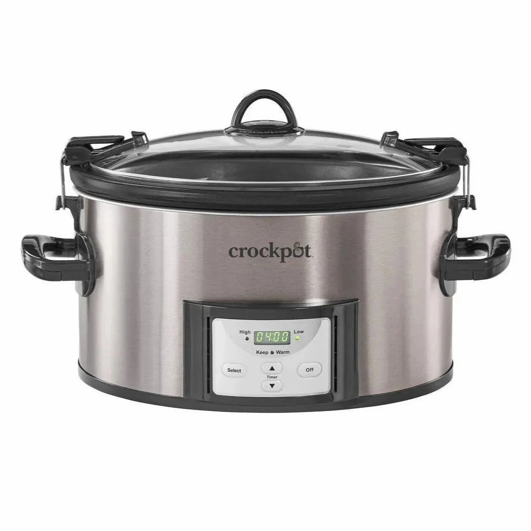 7qt Cook & Carry Programmable Slow Cooker - Stainless Steel