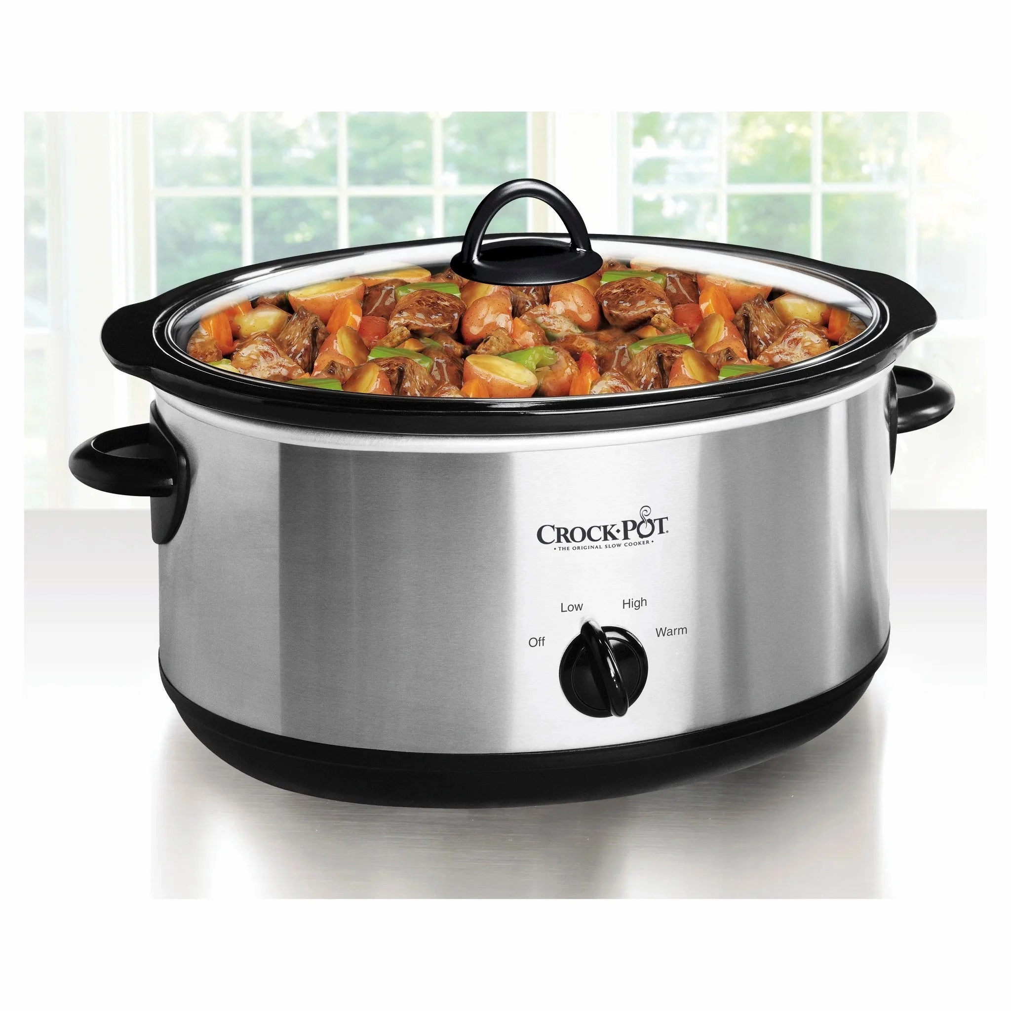7qt Manual Slow Cooker - Stainless Steel (See Description)