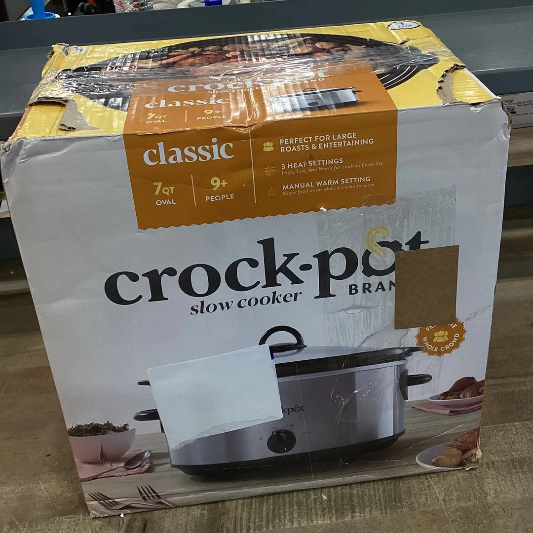 7qt Manual Slow Cooker - Stainless Steel (See Description)
