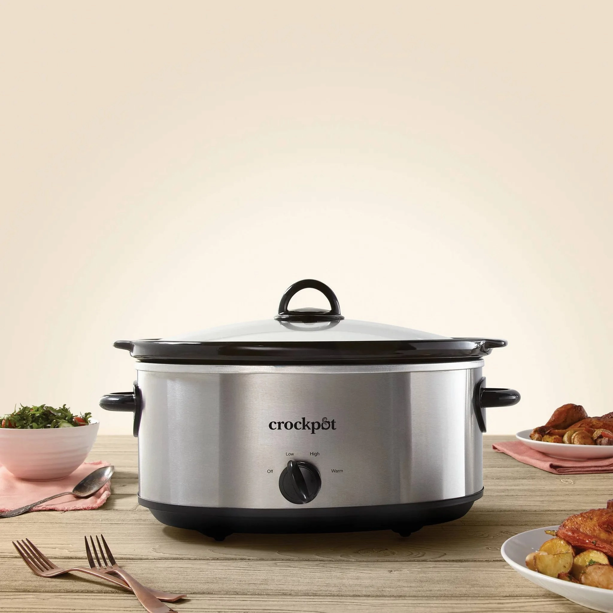 7qt Manual Slow Cooker - Stainless Steel (See Description)
