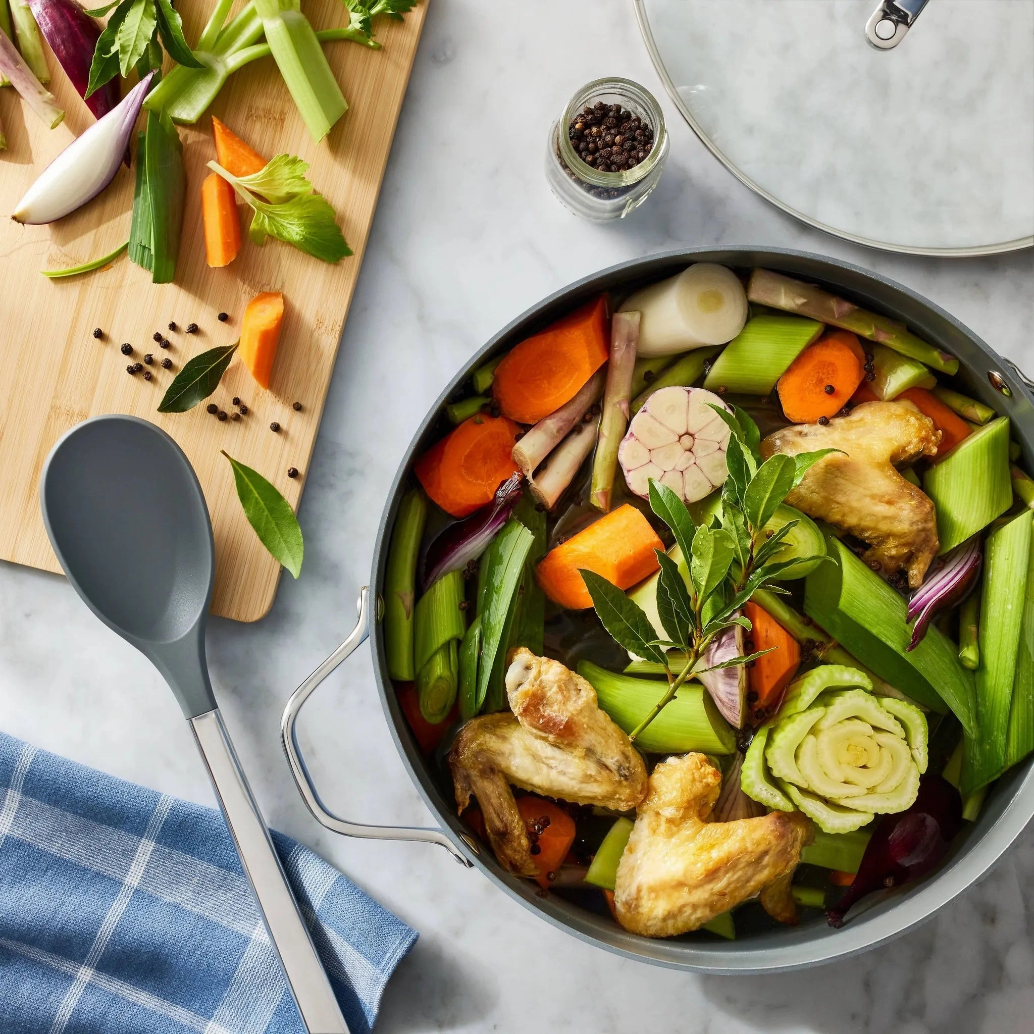8qt Nonstick Ceramic Coated Aluminum Stock Pot