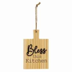 *Bless This Kitchen Natural Cutting Board Ornament