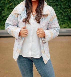 Adeline Quilted Jacket In Grey Multi