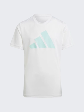 Adidas Essentials Aeroready Kids-Boys Sportswear T-Shirt White / Semi Aqua