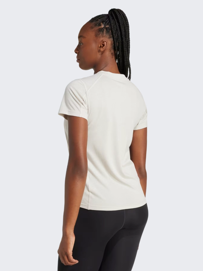 Adidas Essentials Big Performance Logo Women Training T-Shirt Wonder Alumina/White