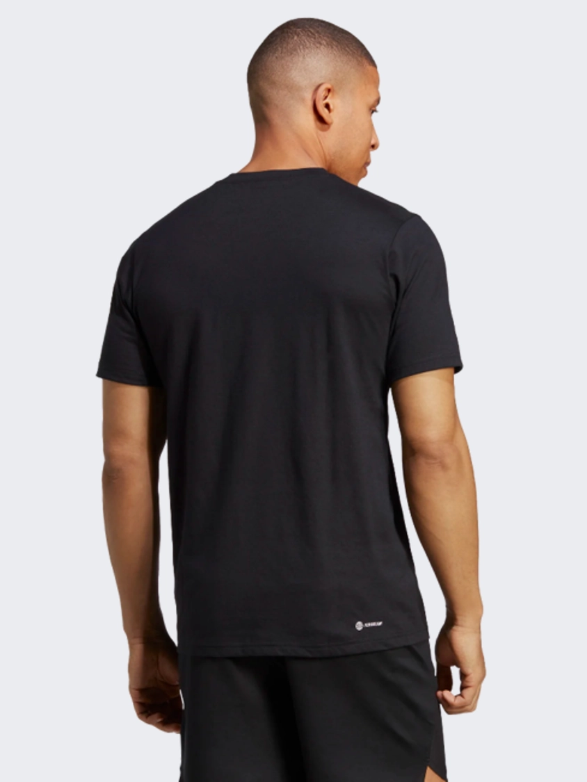 Adidas Essentials Feelready Logo Men Training T-Shirt Black/White