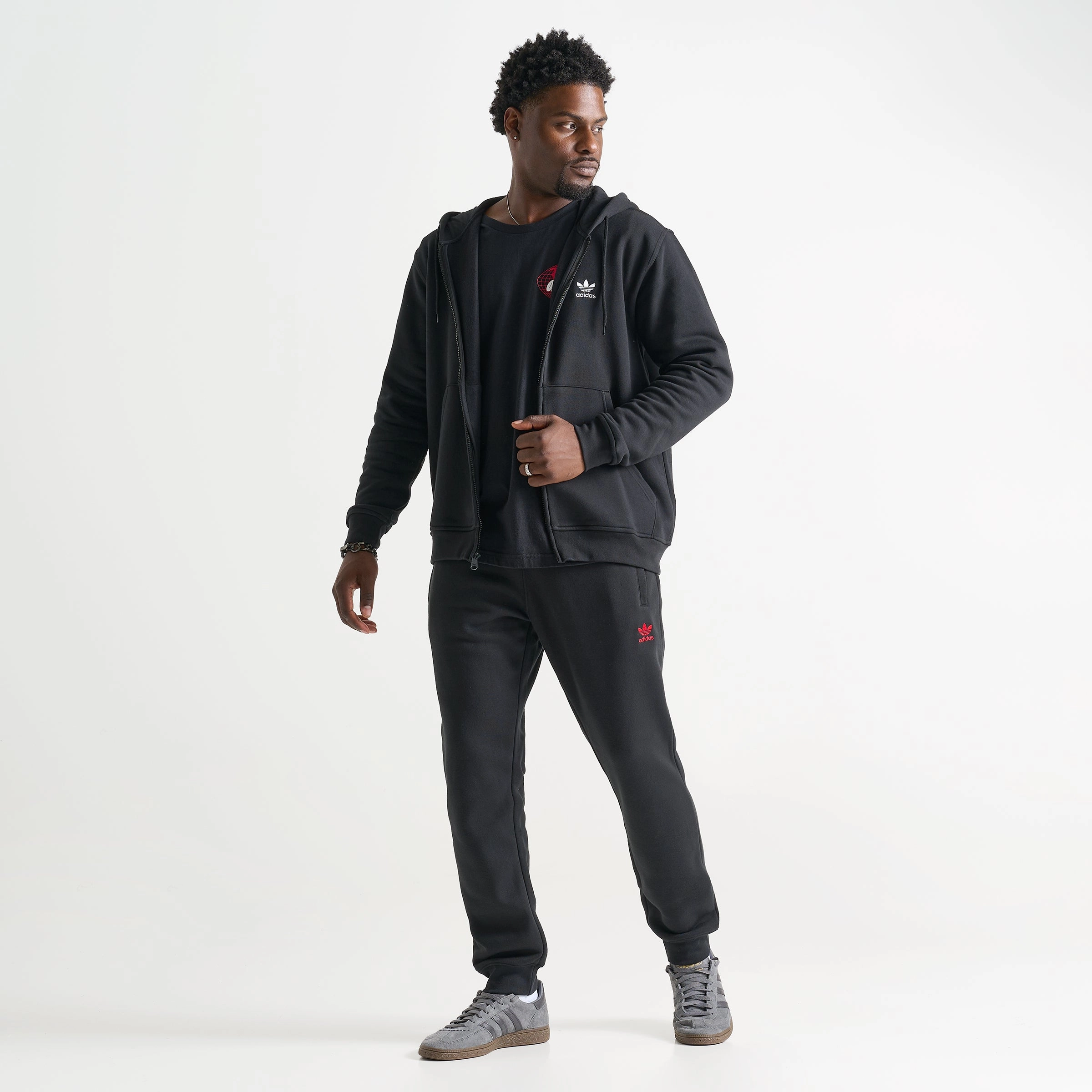 adidas Essentials Full Zip Hoodie / Black