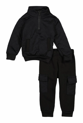 Baby Boys 12-24M Quilted Sweatshirt and Joggers