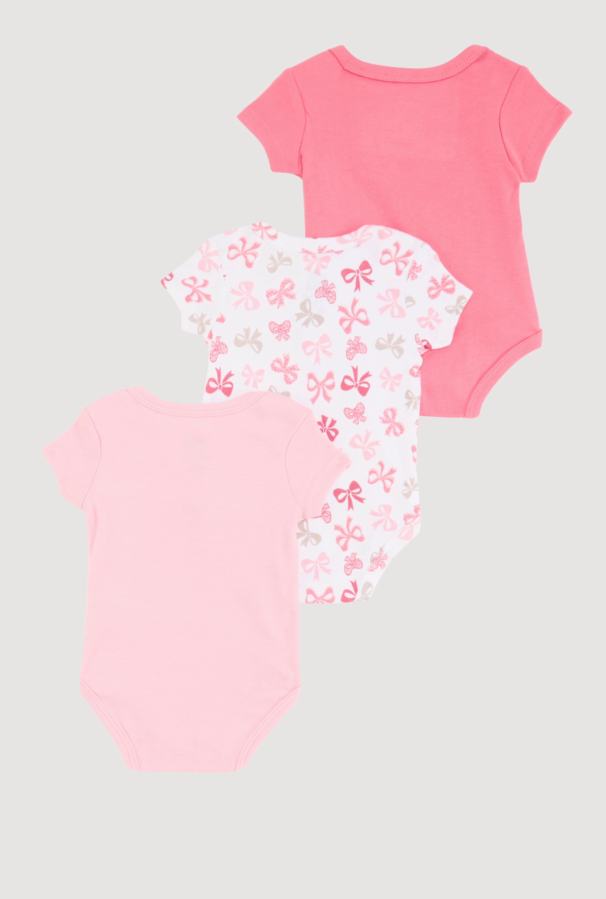 Baby Girls 0-9M Chenille Cutie Patch Graphic Bodysuits 3 Pack