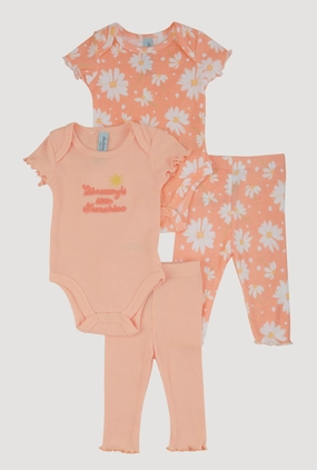 Baby Girls 0-9M Little Sunshine Graphic Bodysuits and Leggings