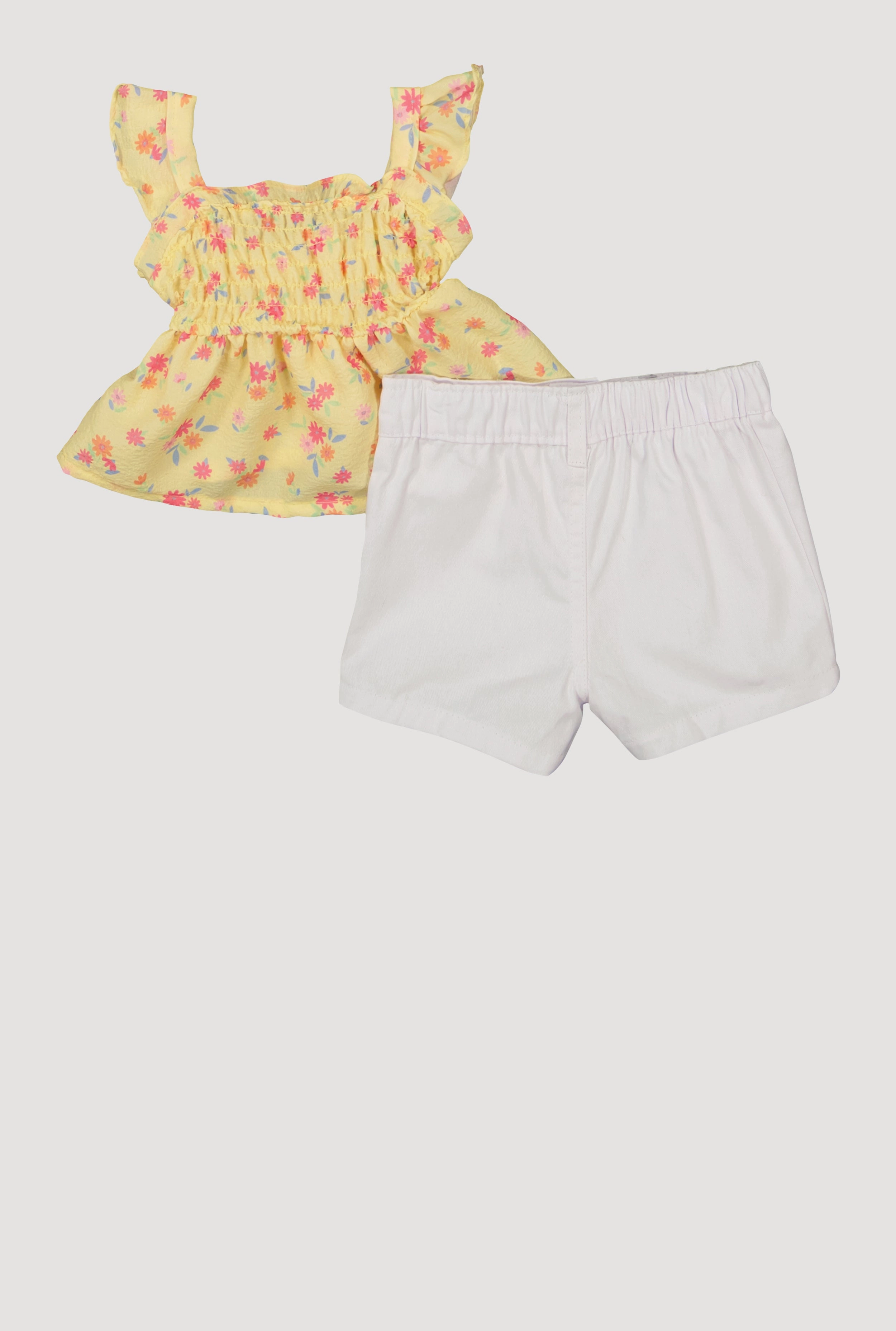 Baby Girls 12-24M Floral Print Peplum Top and Shorts