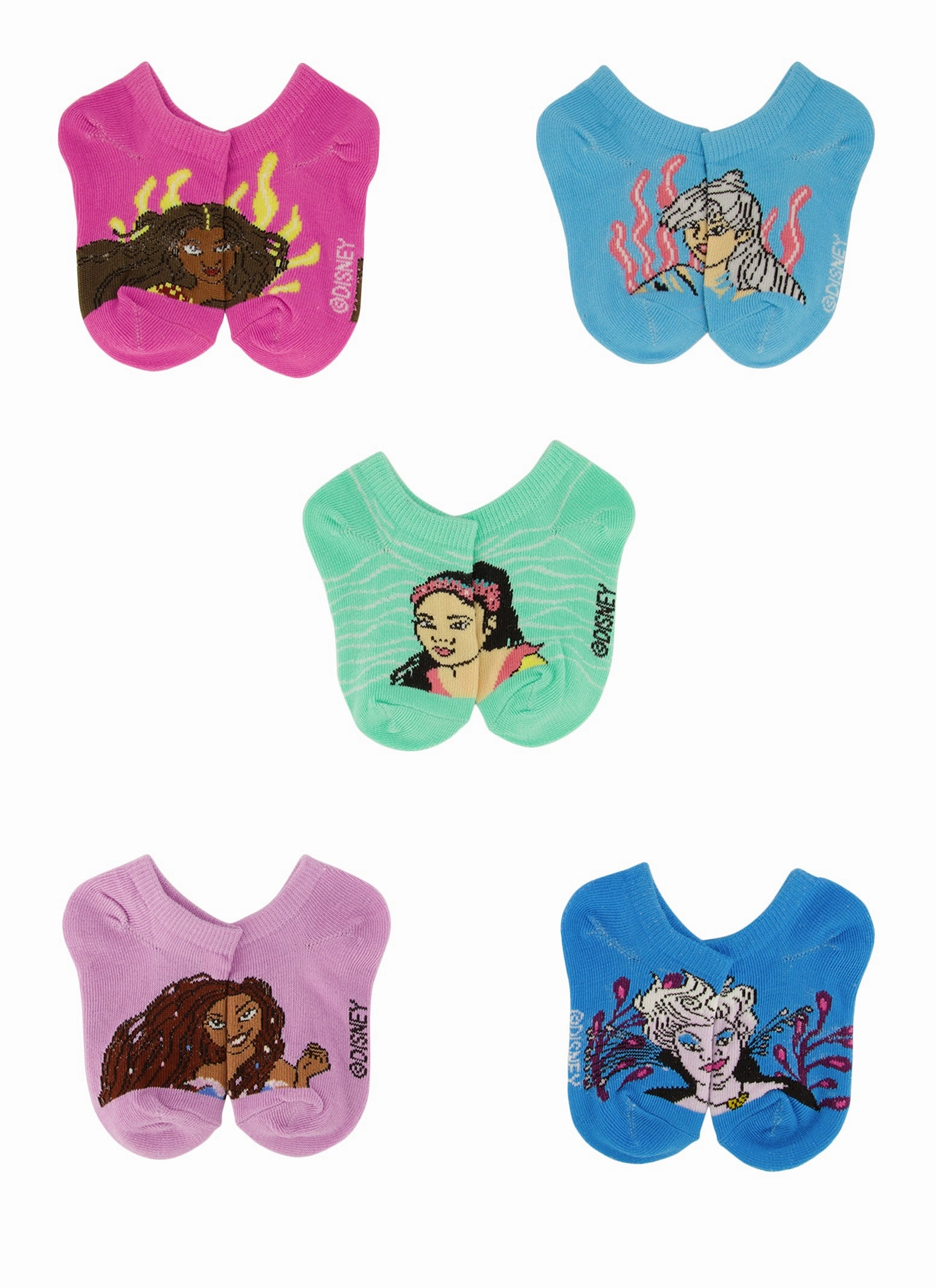 Baby Girls 5 Pack The Little Mermaid Ankle Socks