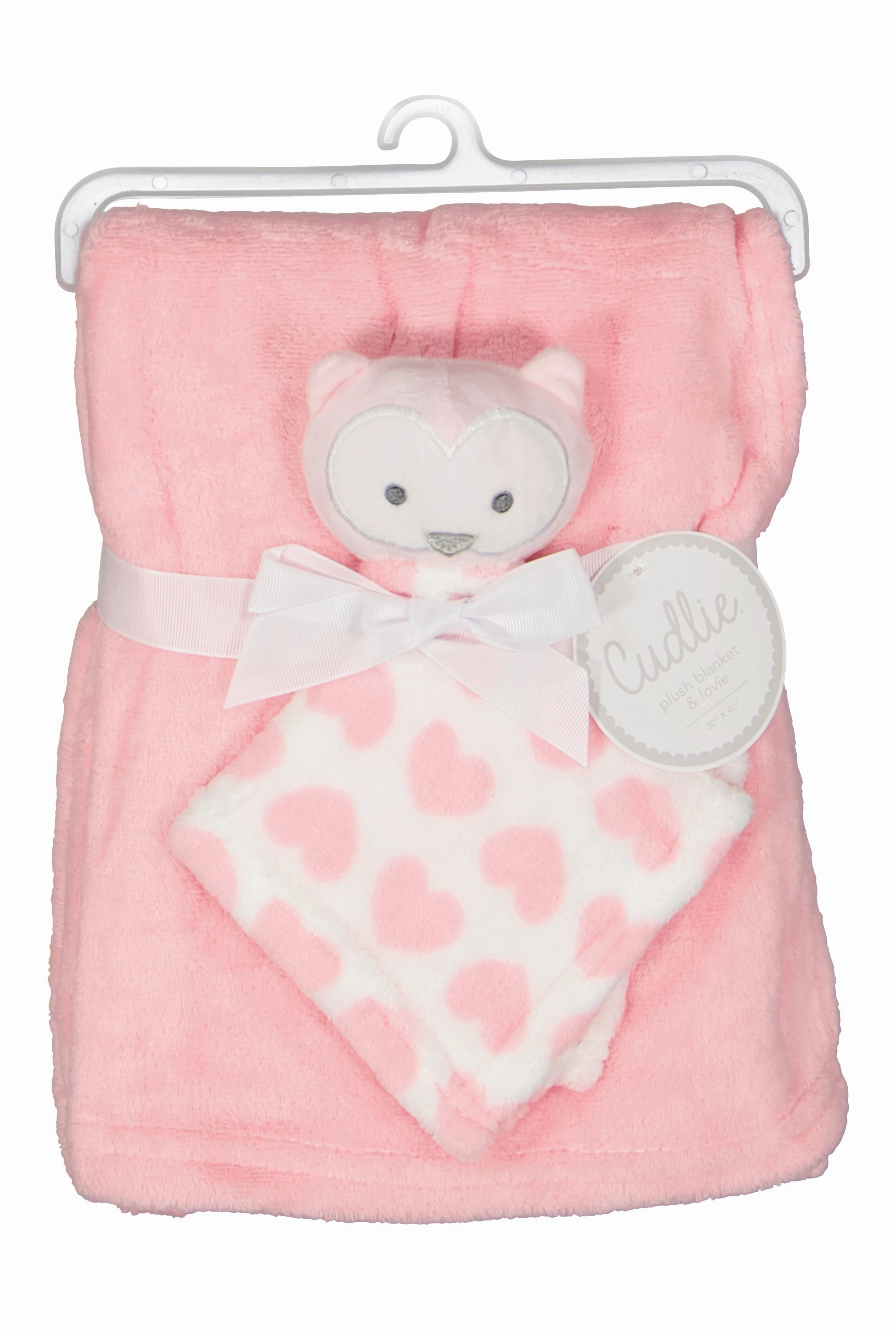 Baby Girls Plush Blanket with Owl Lovey