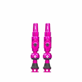 Big Bore Lite Tubeless Valve 60mm Pair - Pink