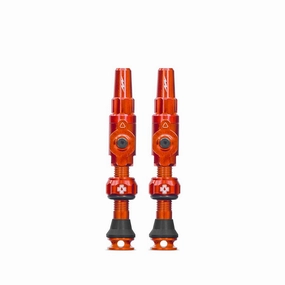 Big Bore Lite Tubeless Valve 65mm Pair - Orange