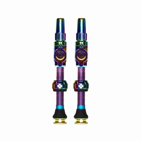 Big Bore Lite Tubeless Valve 75mm Pair - Iridescent