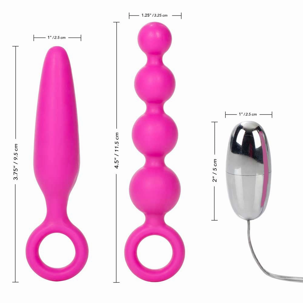 Booty Call Booty Vibro Kit With Anal Plug, Beads & Bullet Vibrator