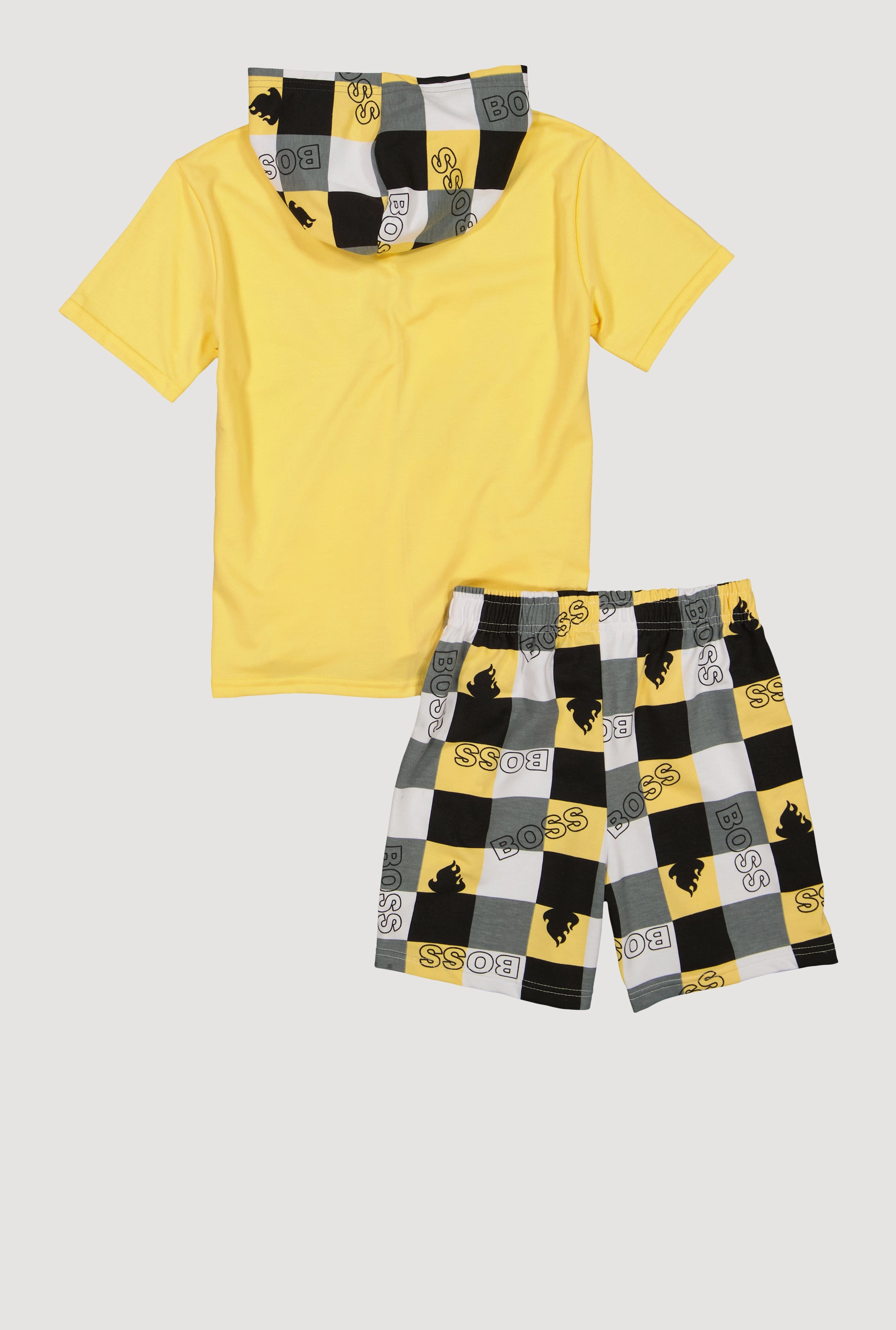 Boys Boss Mode Graphic Hoodie and Shorts