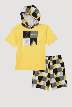 Boys Boss Mode Graphic Hoodie and Shorts