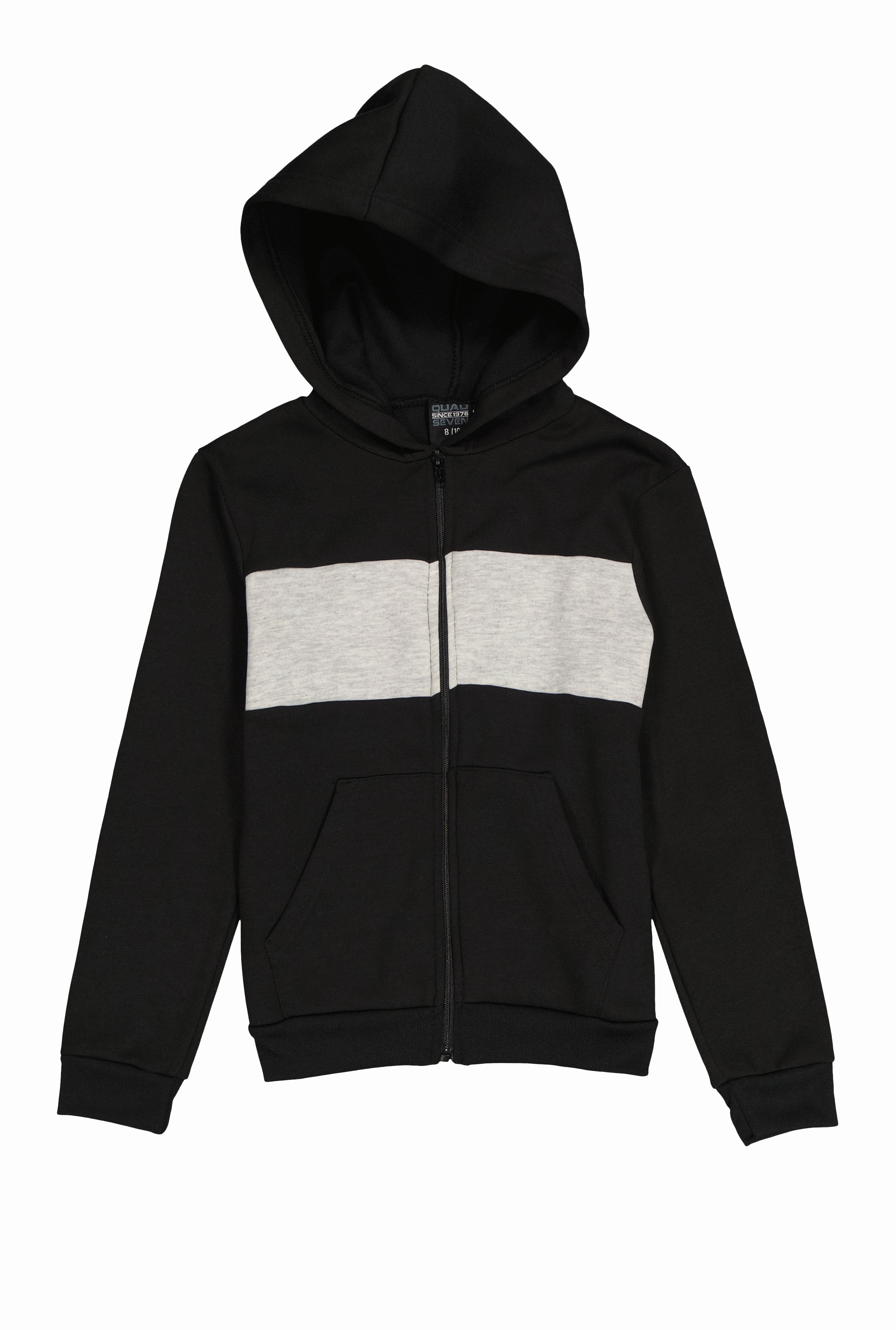 Boys Fleece Stripe Detail Zip Front Hoodie