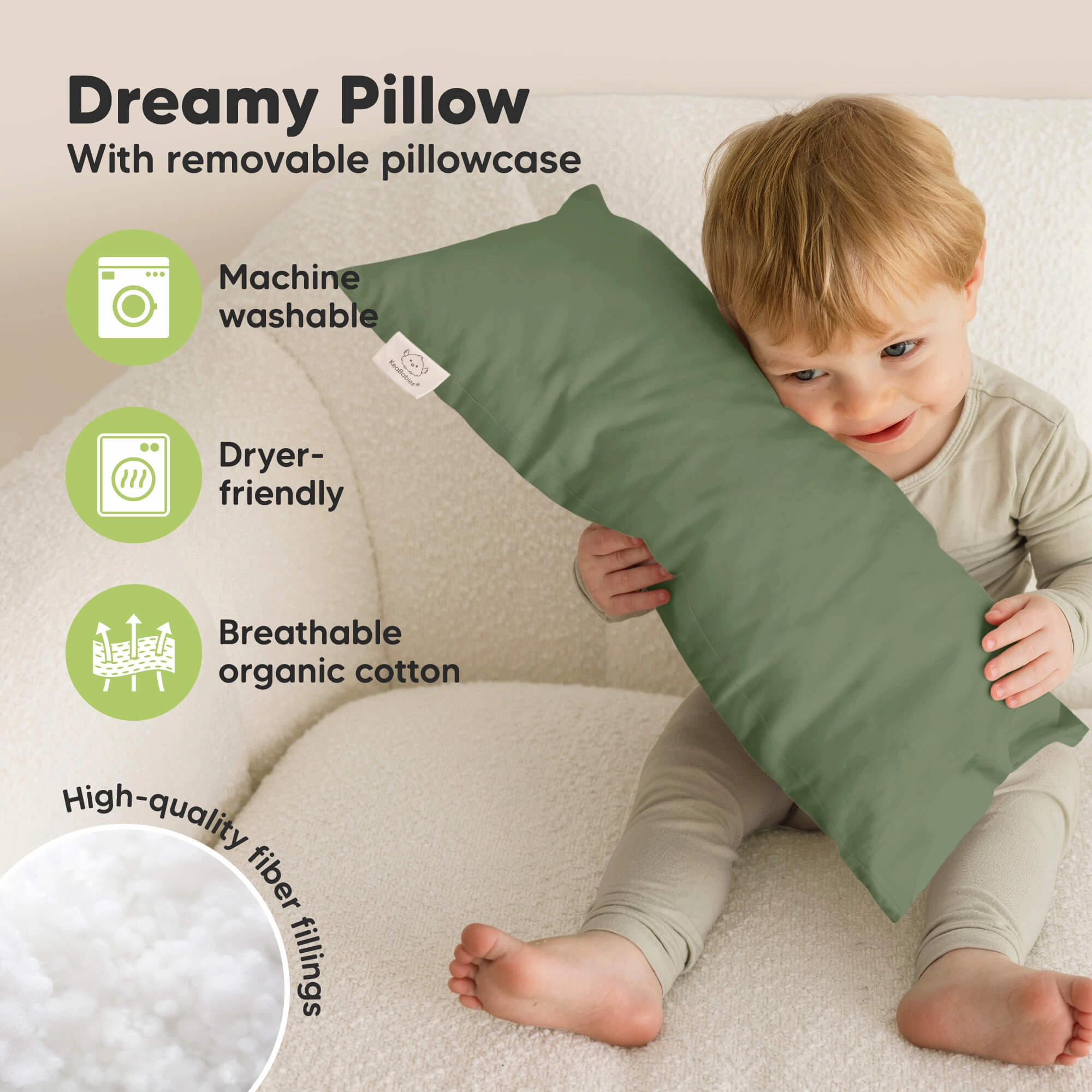 Buddy Toddler Pillow (Jungle Green)