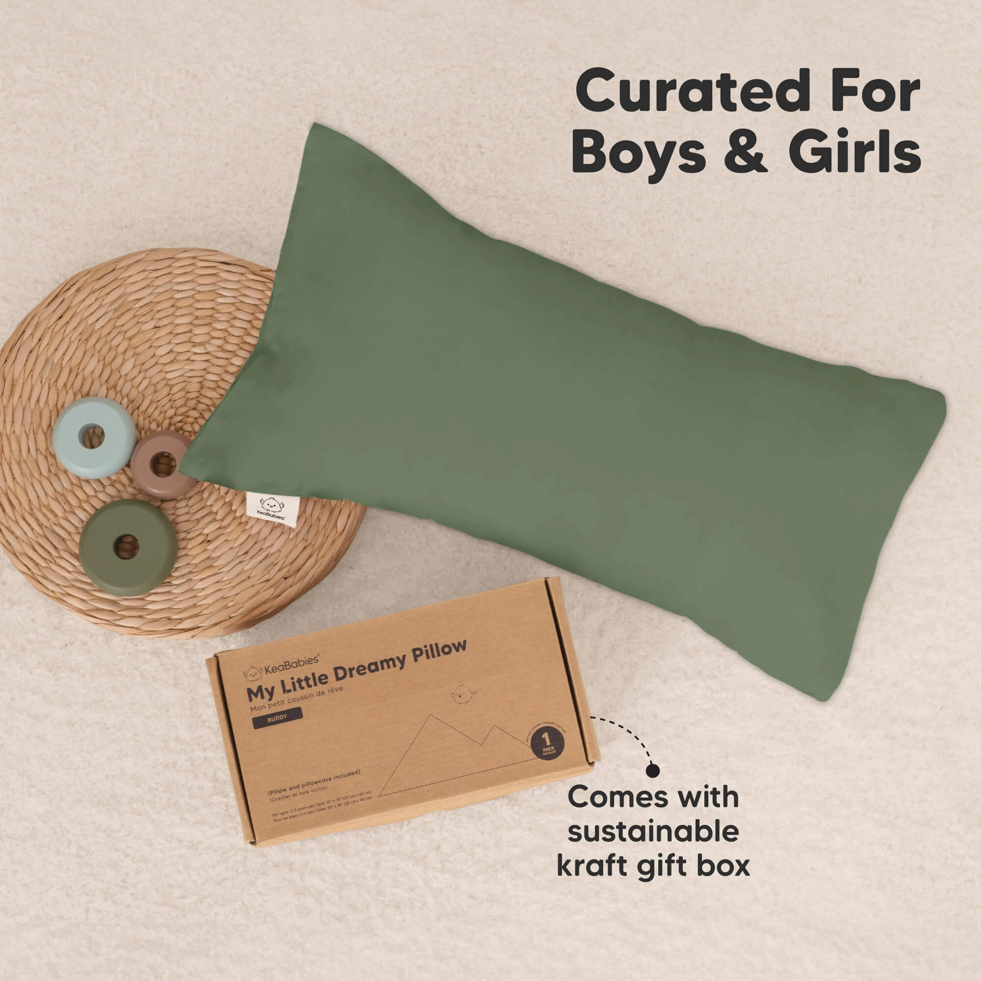 Buddy Toddler Pillow (Jungle Green)